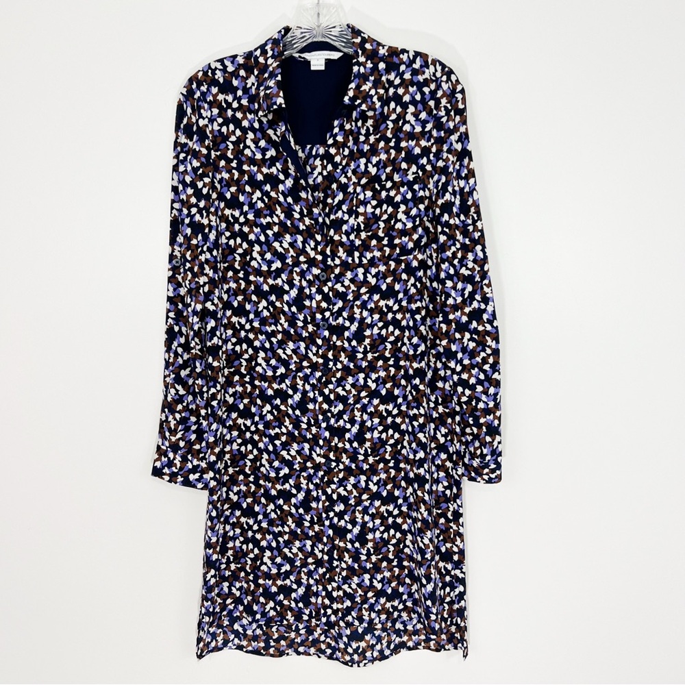 Diane Von Furstenberg Printed Prita Shirt Dress Silk Mini Size 4